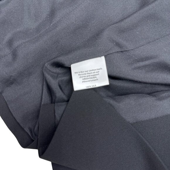 Eileen Fisher Women's Black Sleeveless 100% Silk Open Front Vest Jacket, Size S - Picture 4 of 7